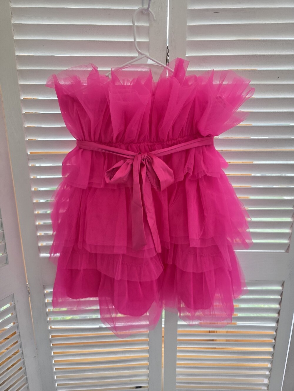 Charmed Hearts Strapless Pink Tulle Mesh Party Mini Dress Size Small